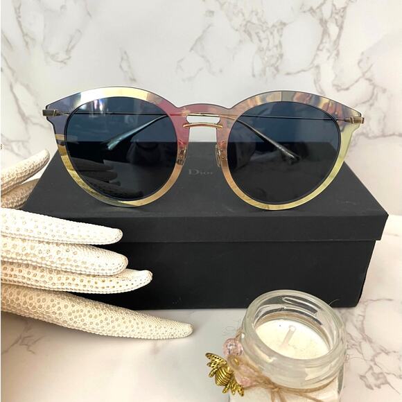 Christian Dior UltimeF "Gold Blue" Sunglasses NWOT - Picture 3 of 10